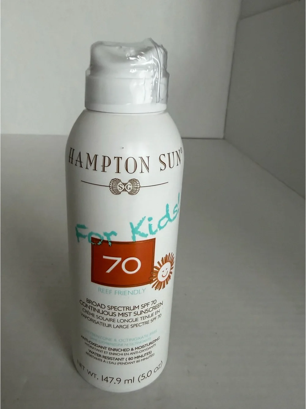 Hampton sun  SPF 70 Kids Sunscreen Spray - White